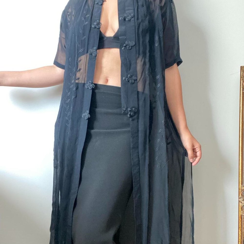 Sheer kimono style cover up